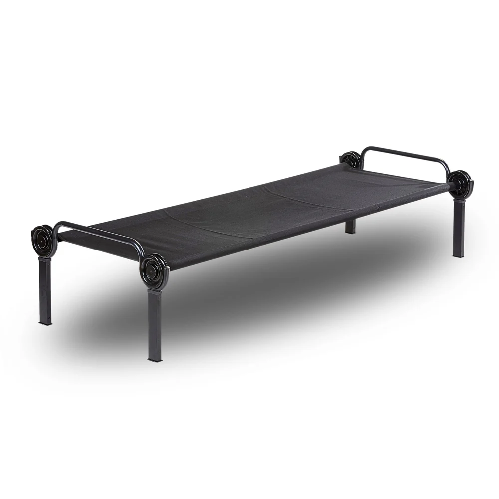 Spezifikation
Gewicht 12 kg
Belastbarkeit 150 kg
Außenmaße 208 cm L x 78 cm B x 53 cm H
Schlafbereich 201 cm L x 66 cm B
Höhe Liegefläche 42 cm
Maße Tasche 79cm L x 27cm B x 14,5cm H
Rahmen : pulverbeschichteter, rostabweisender Stahlrahmen
Stoff : 600D Polyestermatte mit PU-Beschichtung
Packmaß : 79cm L x 27cm B x 14,5cm H